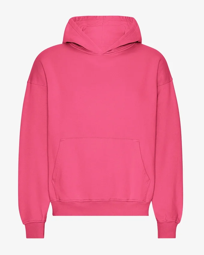 Sudadera con capucha extragrande de algodón orgánico - Rosa chicle