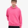 Sudadera con capucha extragrande de algodón orgánico - Rosa chicle