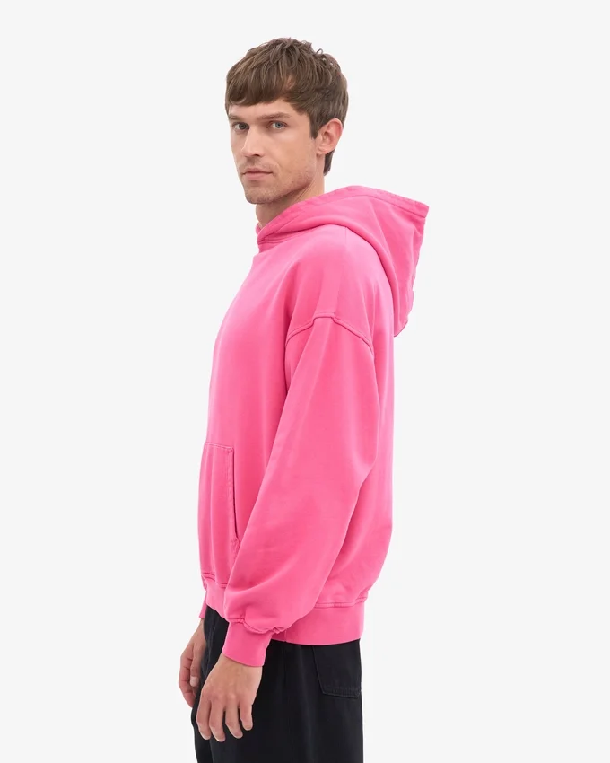 Sudadera con capucha extragrande de algodón orgánico - Rosa chicle