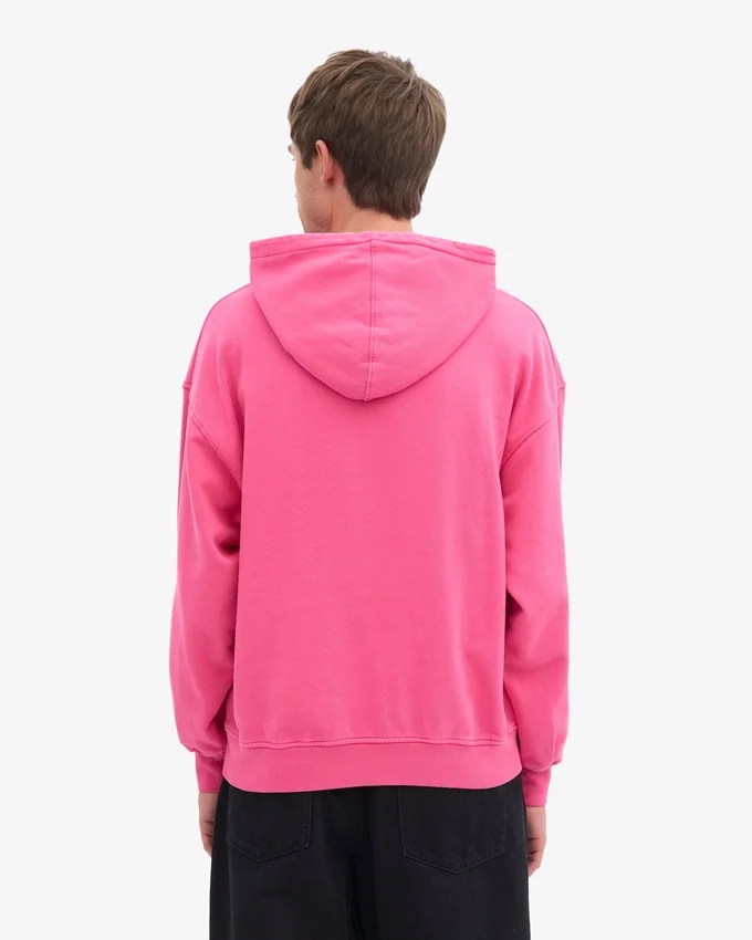 Sudadera con capucha extragrande de algodón orgánico - Rosa chicle