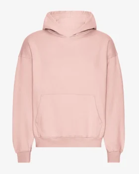 Sudadera con capucha extragrande de algodón orgánico - Rosa descolorido