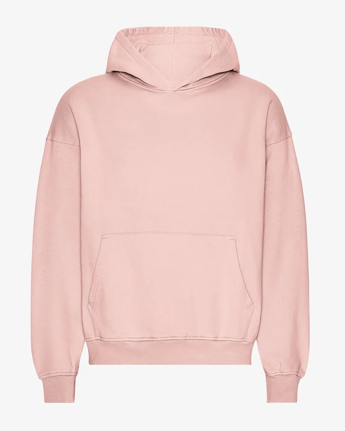 Sudadera con capucha extragrande de algodón orgánico - Rosa descolorido