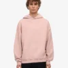 Sudadera con capucha extragrande de algodón orgánico - Rosa descolorido