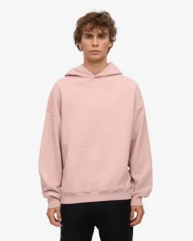 Sudadera con capucha extragrande de algodón orgánico – Rosa descolorido