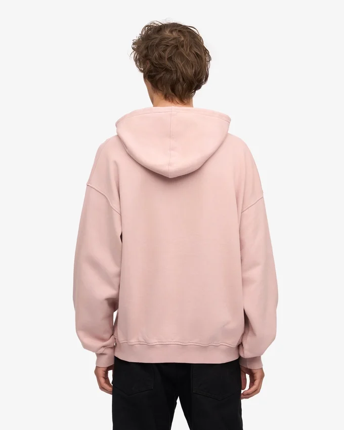 Sudadera con capucha extragrande de algodón orgánico - Rosa descolorido