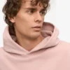 Sudadera con capucha extragrande de algodón orgánico - Rosa descolorido