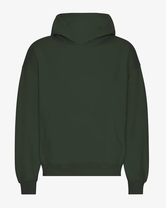 Sudadera con capucha extragrande de algodón orgánico - Verde cazador