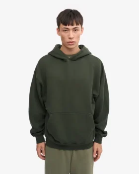 Sudadera con capucha extragrande de algodón orgánico – Verde cazador