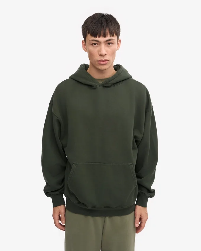 Sudadera con capucha extragrande de algodón orgánico - Verde cazador