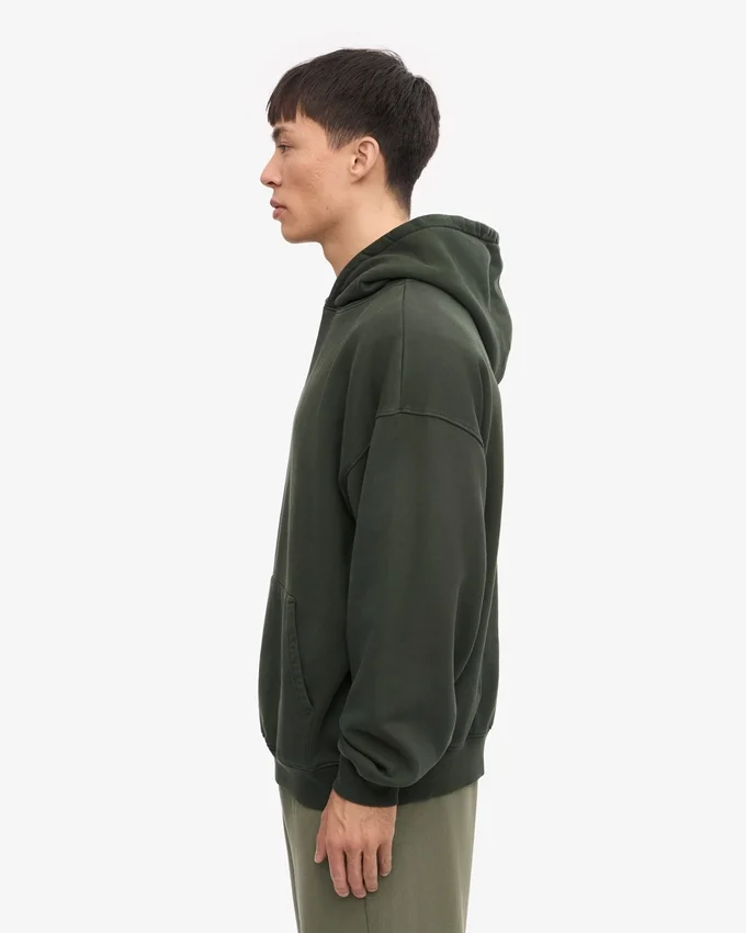 Sudadera con capucha extragrande de algodón orgánico - Verde cazador