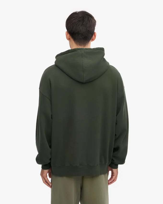 Sudadera con capucha extragrande de algodón orgánico - Verde cazador