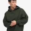 Sudadera con capucha extragrande de algodón orgánico - Verde cazador