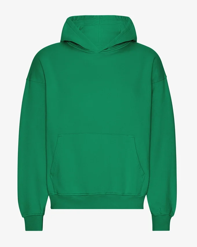 Sudadera con capucha extragrande de algodón orgánico - Verde Kelly