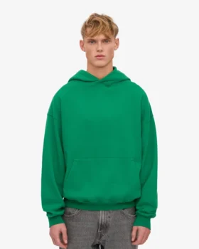 Sudadera con capucha extragrande de algodón orgánico – Verde Kelly