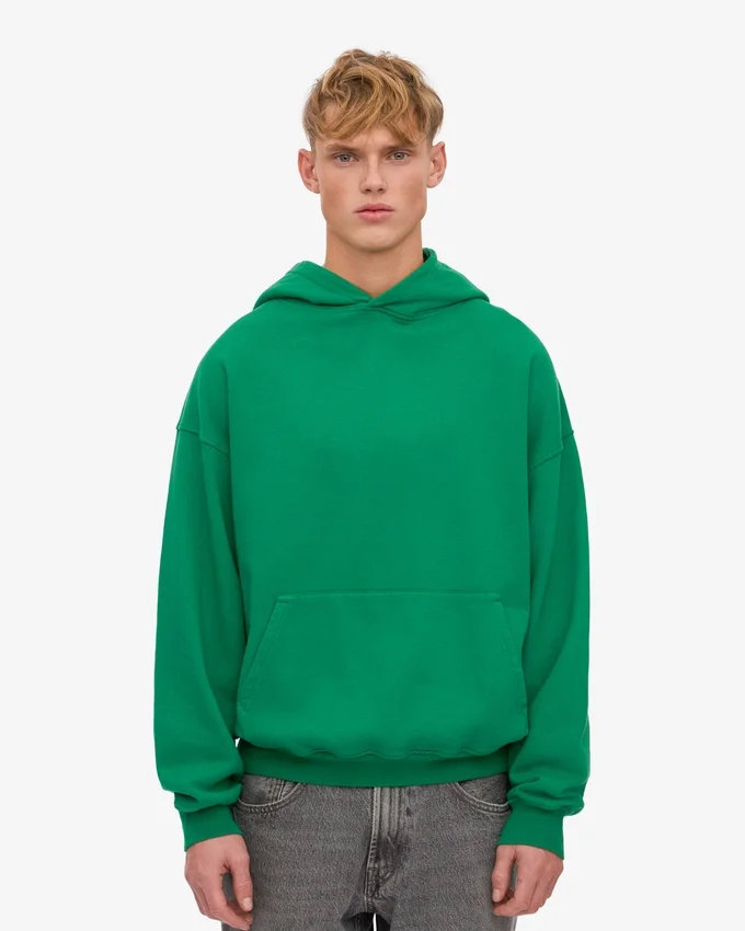 Sudadera con capucha extragrande de algodón orgánico - Verde Kelly