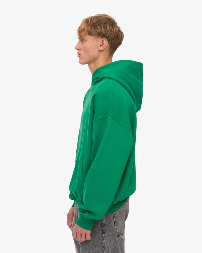 Sudadera con capucha extragrande de algodón orgánico - Verde Kelly