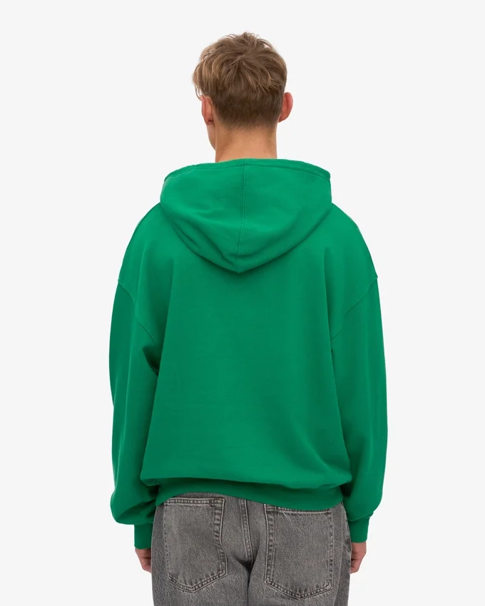 Sudadera con capucha extragrande de algodón orgánico - Verde Kelly