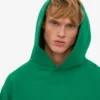 Sudadera con capucha extragrande de algodón orgánico - Verde Kelly