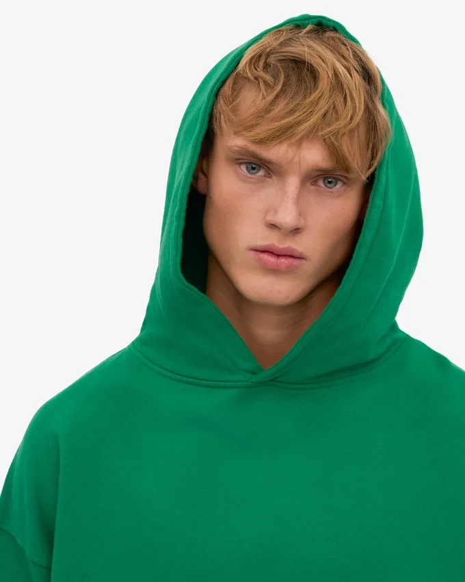 Sudadera con capucha extragrande de algodón orgánico - Verde Kelly