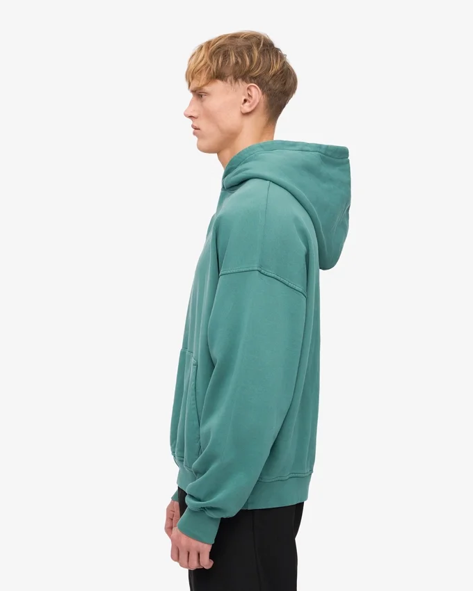 Sudadera con capucha orgánica de corte oversize - Verde pino