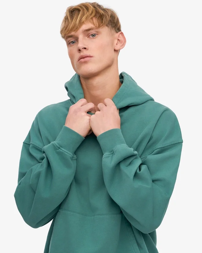 Sudadera con capucha orgánica de corte oversize - Verde pino