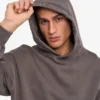 Sudadera con capucha orgánica oversize - Barro descolorido