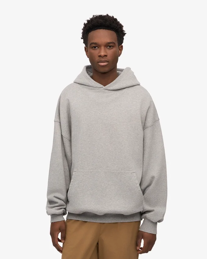 Sudadera con capucha orgánica oversize - Gris jaspeado