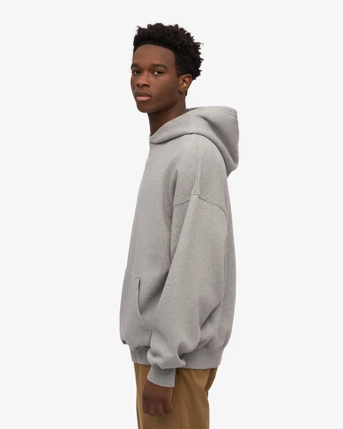 Sudadera con capucha orgánica oversize - Gris jaspeado