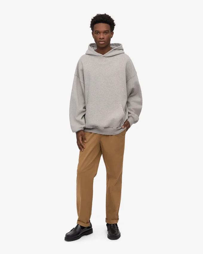 Sudadera con capucha orgánica oversize - Gris jaspeado