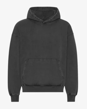 Sudadera con capucha orgánica oversize - Negro descolorido