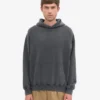 Sudadera con capucha orgánica oversize - Negro descolorido