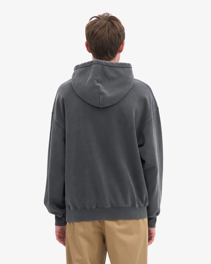 Sudadera con capucha orgánica oversize - Negro descolorido