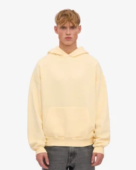 Sudadera con capucha oversize de algodón orgánico – Amarillo suave