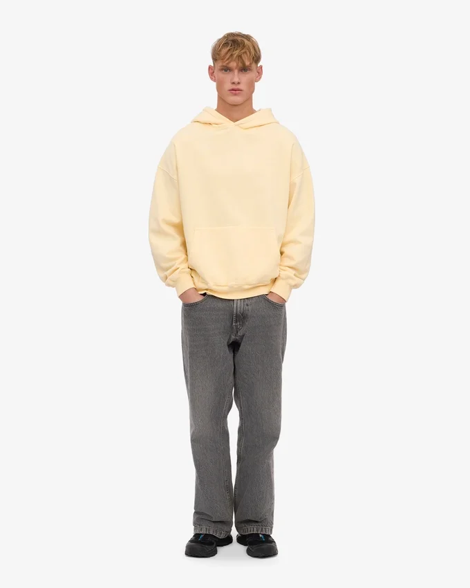 Sudadera con capucha oversize de algodón orgánico - Amarillo suave