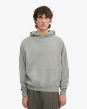 Sudadera con capucha oversize de algodón orgánico – Azul acero