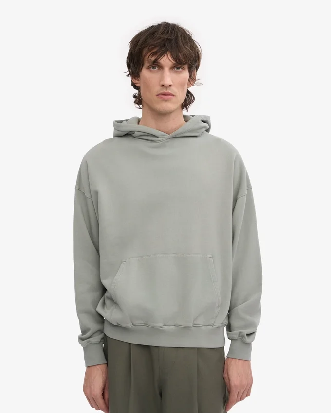 Sudadera con capucha oversize de algodón orgánico - Azul acero