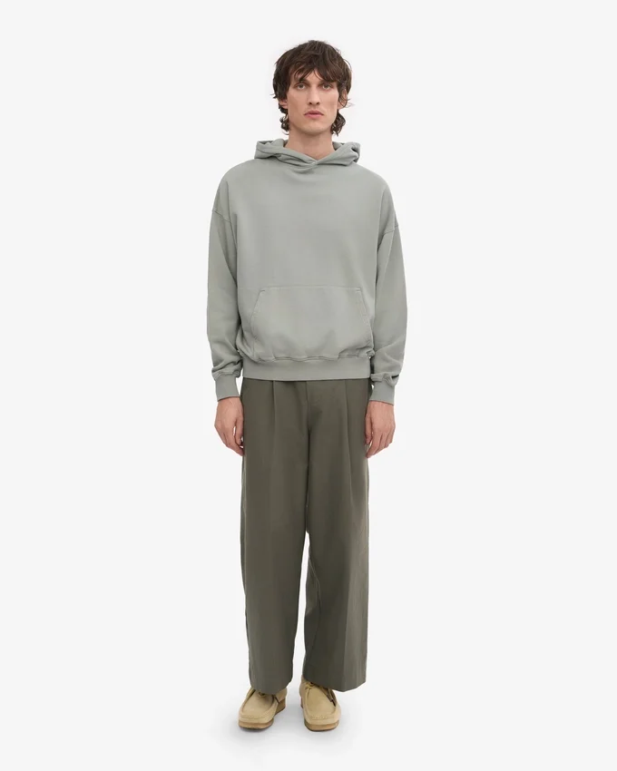 Sudadera con capucha oversize de algodón orgánico - Azul acero