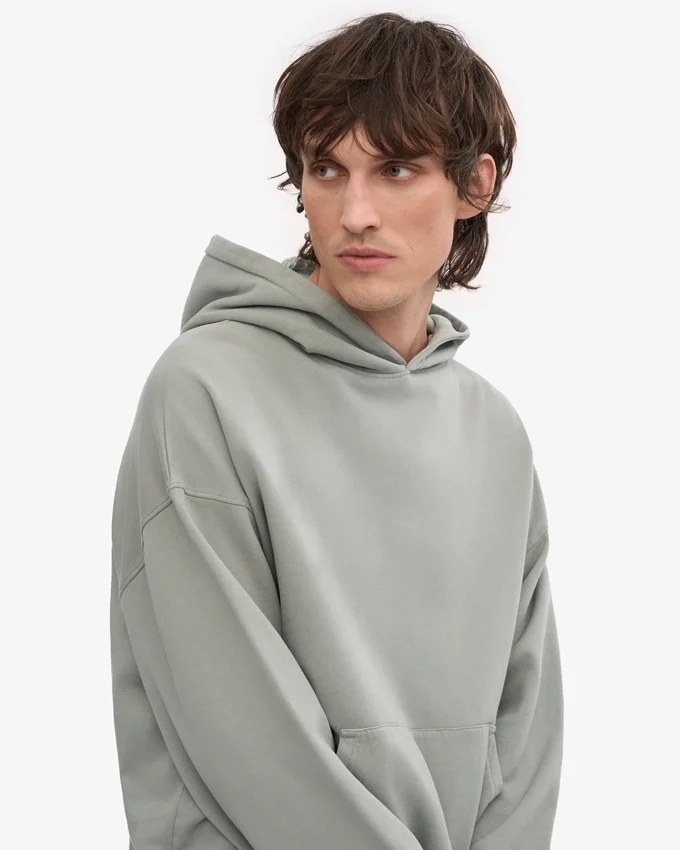 Sudadera con capucha oversize de algodón orgánico - Azul acero