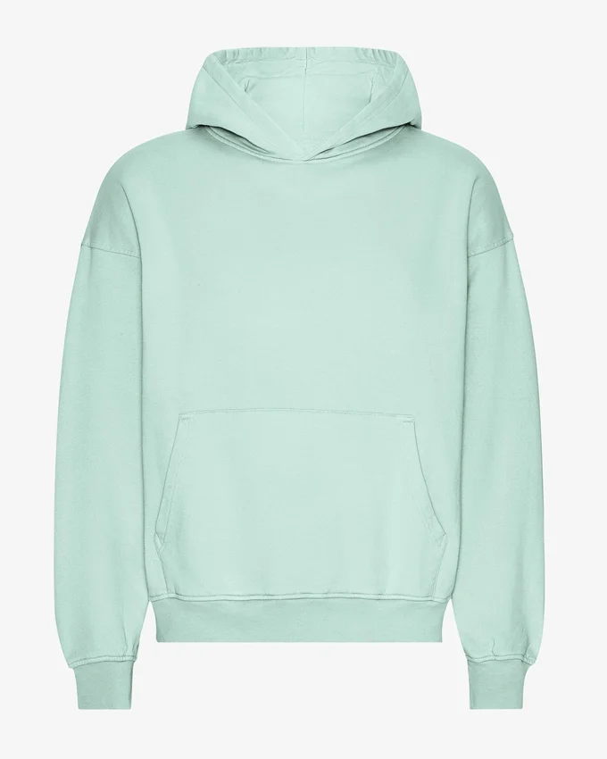 Sudadera con capucha oversize de algodón orgánico - Azul aguamarina claro