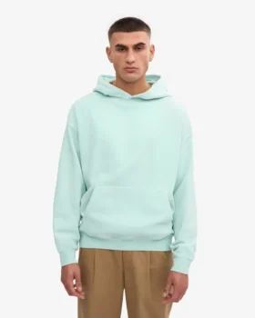 Sudadera con capucha oversize de algodón orgánico – Azul aguamarina claro