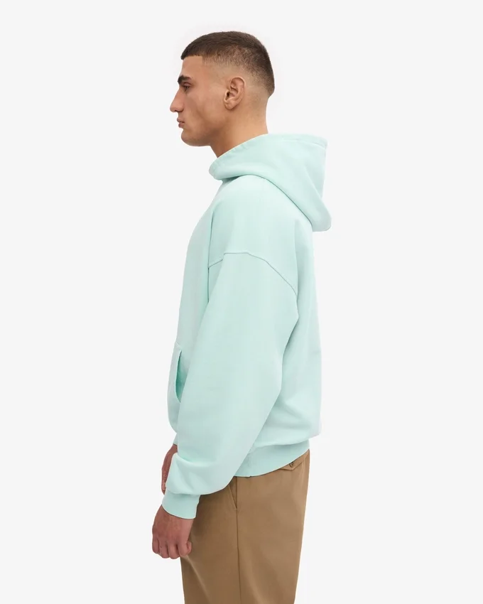 Sudadera con capucha oversize de algodón orgánico - Azul aguamarina claro