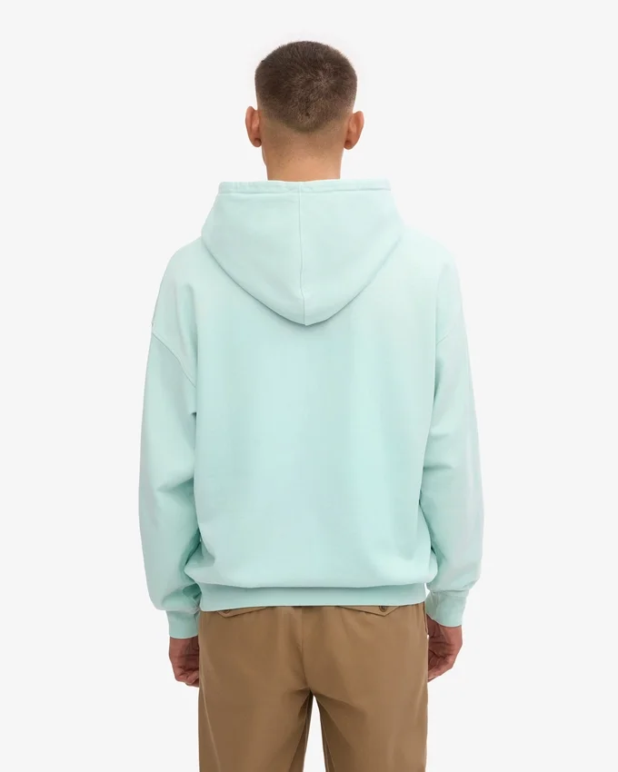 Sudadera con capucha oversize de algodón orgánico - Azul aguamarina claro