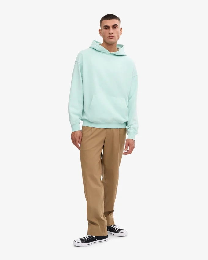Sudadera con capucha oversize de algodón orgánico - Azul aguamarina claro