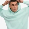 Sudadera con capucha oversize de algodón orgánico - Azul aguamarina claro