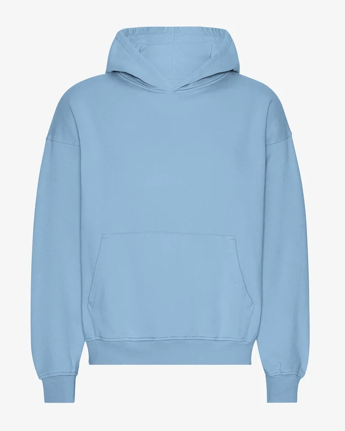 Sudadera con capucha oversize de algodón orgánico - Azul mar