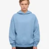Sudadera con capucha oversize de algodón orgánico - Azul mar