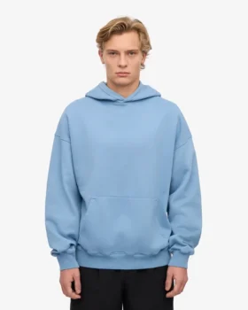 Sudadera con capucha oversize de algodón orgánico – Azul mar