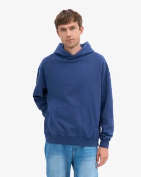 Sudadera con capucha oversize de algodón orgánico – Azul marino
