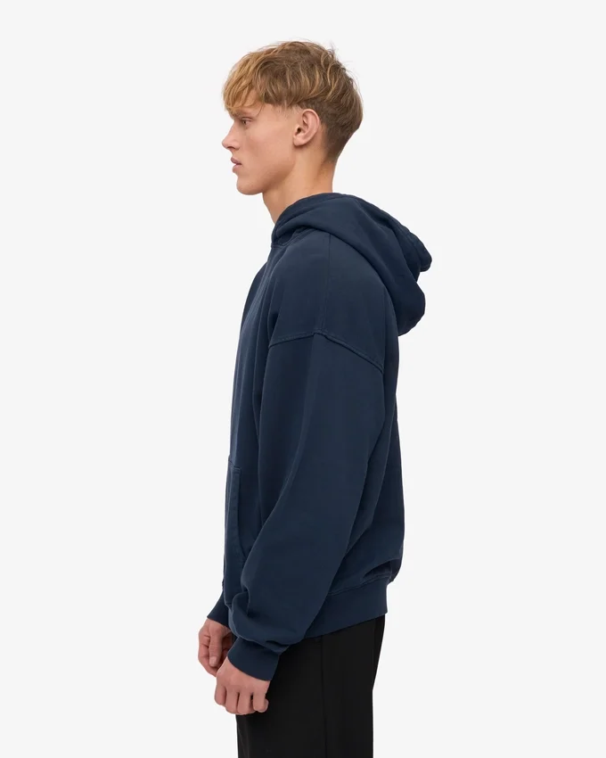Sudadera con capucha oversize de algodón orgánico - Azul marino