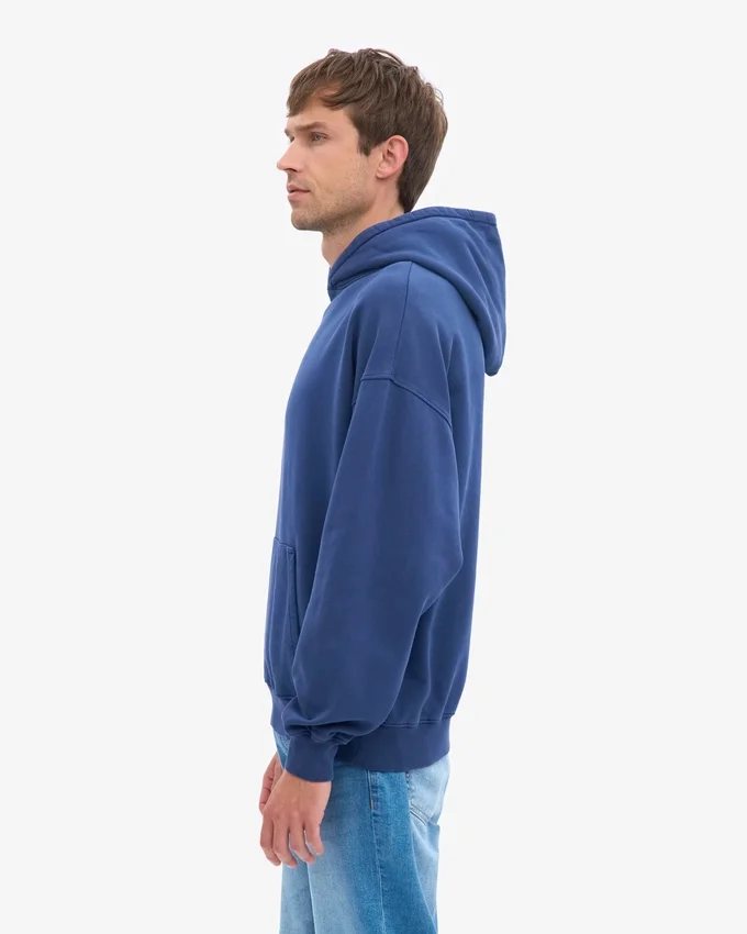 Sudadera con capucha oversize de algodón orgánico - Azul marino